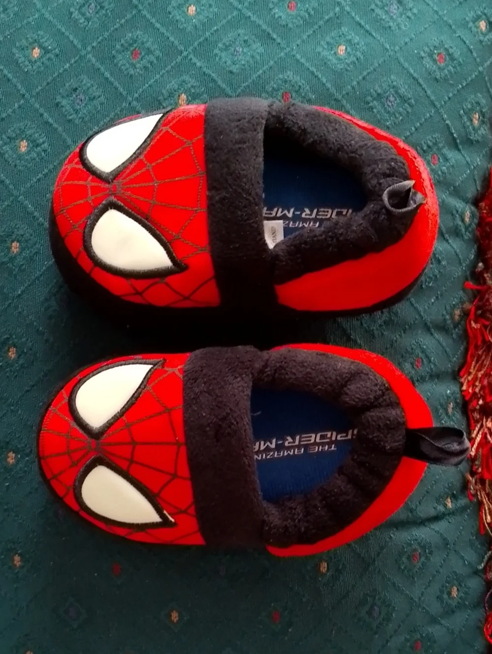 Marvel Kids Spiderman Red & Black Slippers Size S 5/6